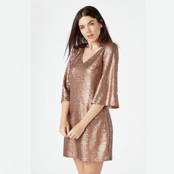 JustFab Dresses & Skirts - Justfab Sequin Midi Dress in Gold Bronze size 2X